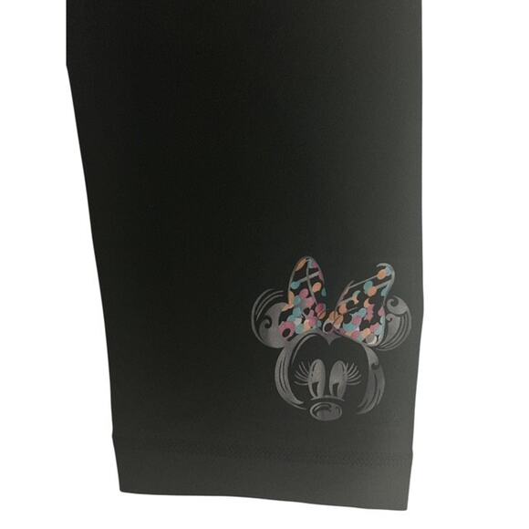 Minnie Mouse Large Capri Pants Disney Park Polka Dot Black Athletic Yoga Legging - Picture 5 of 8